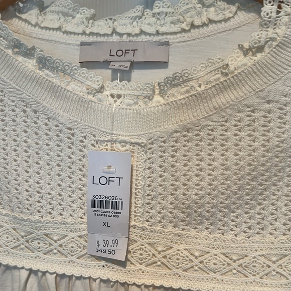 Women’s LOFT cream top XL - Picture 5 of 6